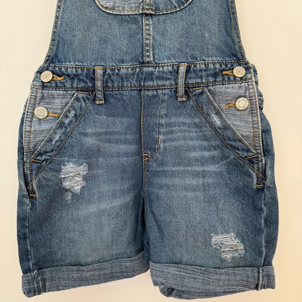 GAP Kids Distressed‎ Denim Shortalls Size Medium (M) Girls